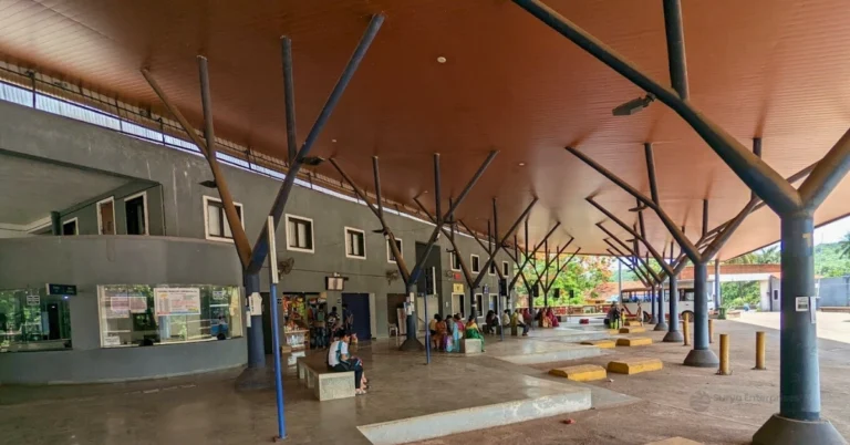 Copper Finish Ceiling Installation at Pernem Bus Stand, Goa by Surya Enterprises Kerala