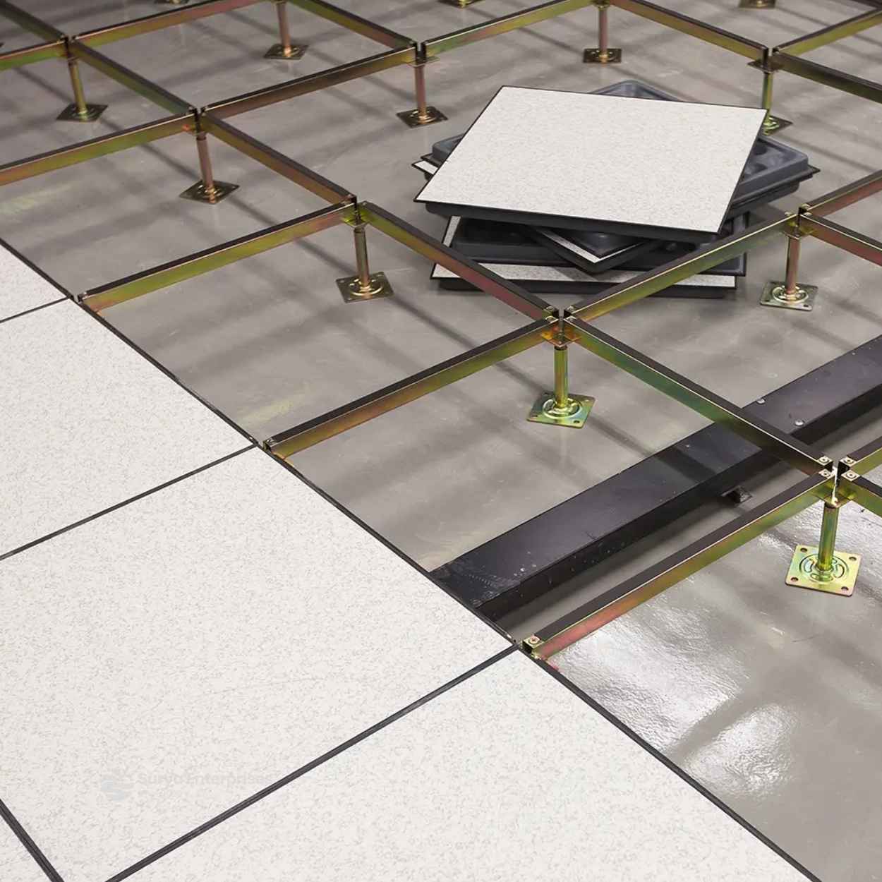 High-performance raised access flooring for cable management in office buildings and data centers