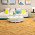 Luxury herringbone parquet wooden flooring in Kerala