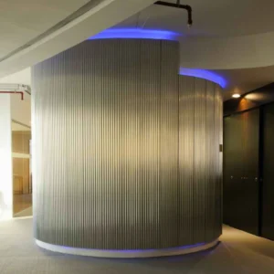 Miniwave metal facade cladding system for exterior and interior